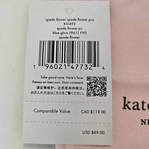 NWT! Kate Spade blue glow flower cardholder with dustbag - Picture 3 of 3